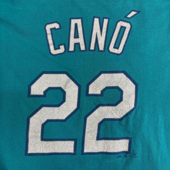 Majestic MLB Seattle Mariners Logo Teal Baseball Short Sleeve T-Shirt Small - Picture 4 of 7